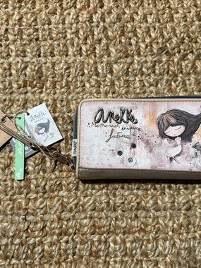 Anekke Pink Illustration Zip-Around Wallet